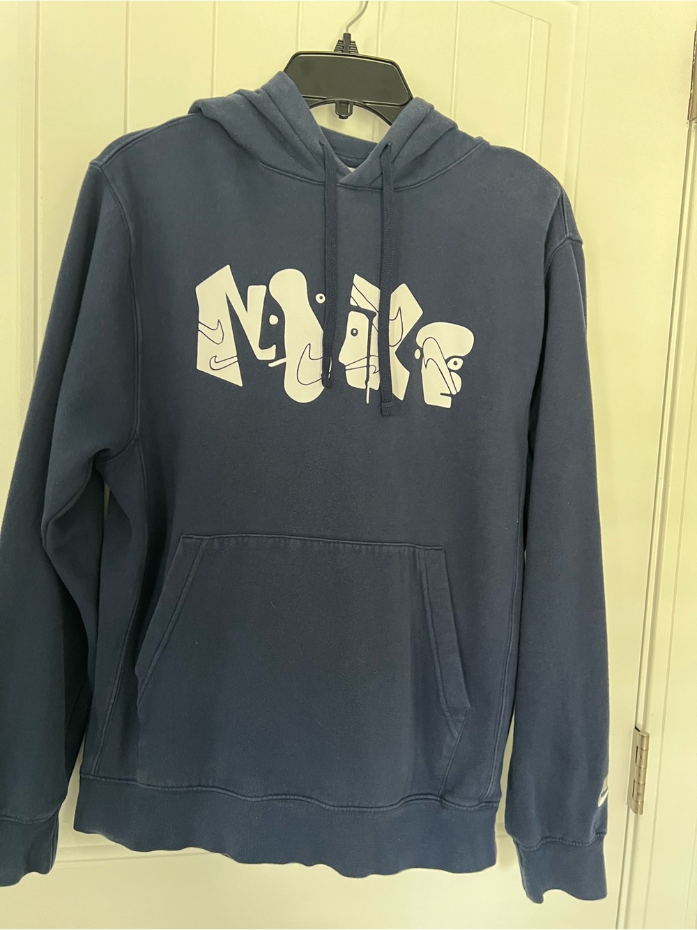 Nike Men’s Navy Hoodie with White Graphic Logo